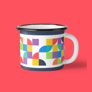 Geometric Enamel Coffee Mug